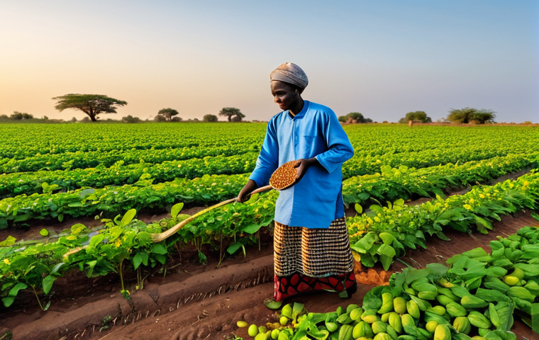 세네갈 주요 수출품 - Peanut Farming in Senegal**

"A Senegalese farmer in traditional clothing tending to a peanut field ...