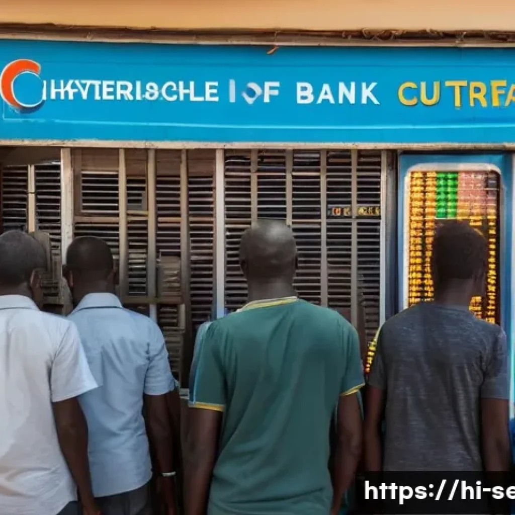 세네갈에서 환전하는 법 - A detailed street scene in Dakar, Senegal, showing a trustworthy bank currency exchange counter with...
